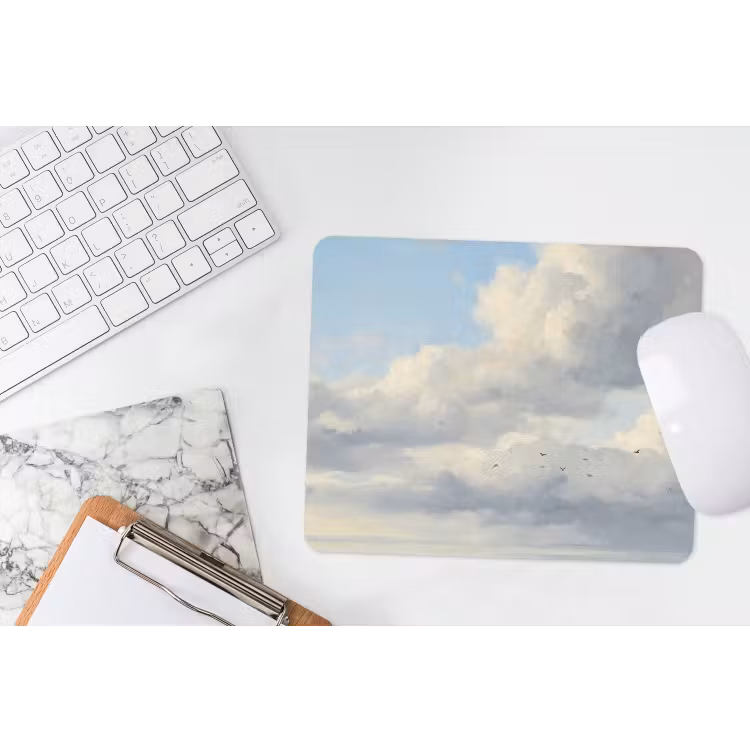 Lucht - Wolken - Natuur - Klassiek - Blauw muismat rubber klein -witbureau