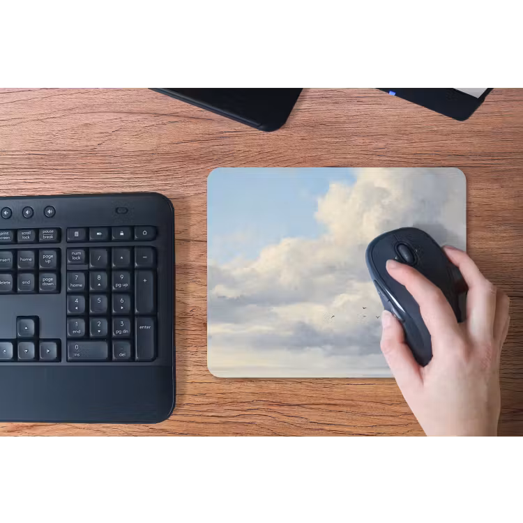 Lucht - Wolken - Natuur - Klassiek - Blauw muismat rubber klein -toetsenbord