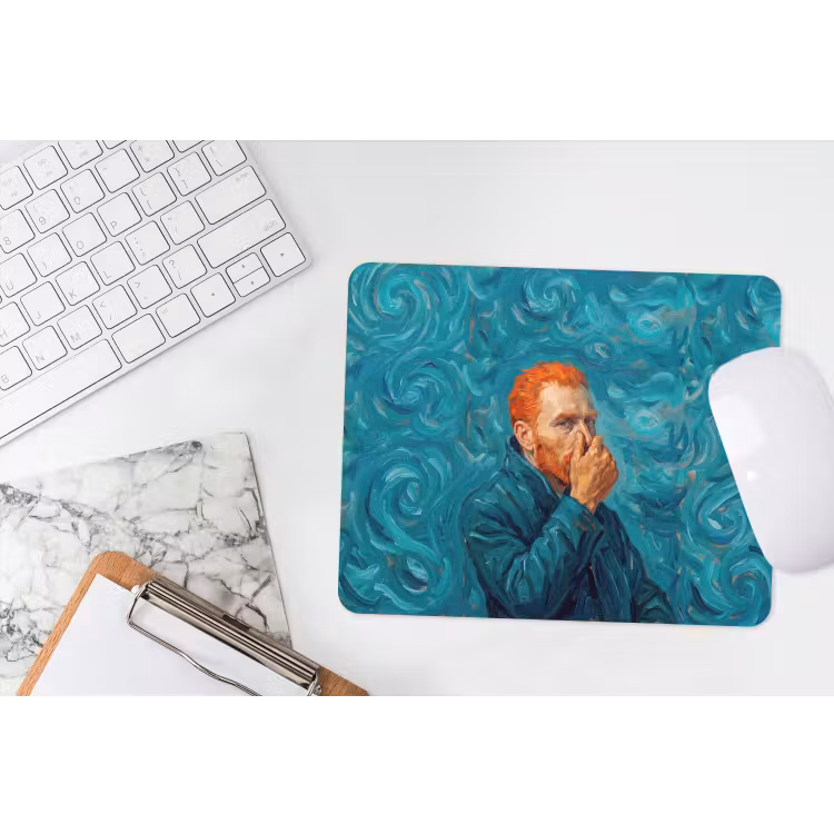 Portret - Klassiek - Blauw muismat rubber klein -witbureau