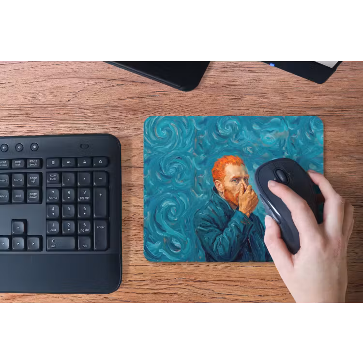 Portret - Klassiek - Blauw muismat rubber klein -toetsenbord