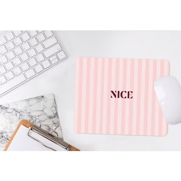 Nice - Strepen - Roze muismat rubber klein -witbureau