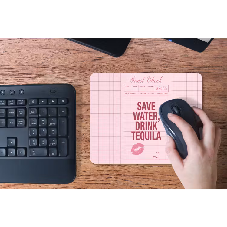 Humor - Drank - Tekst - Roze muismat rubber klein -toetsenbord