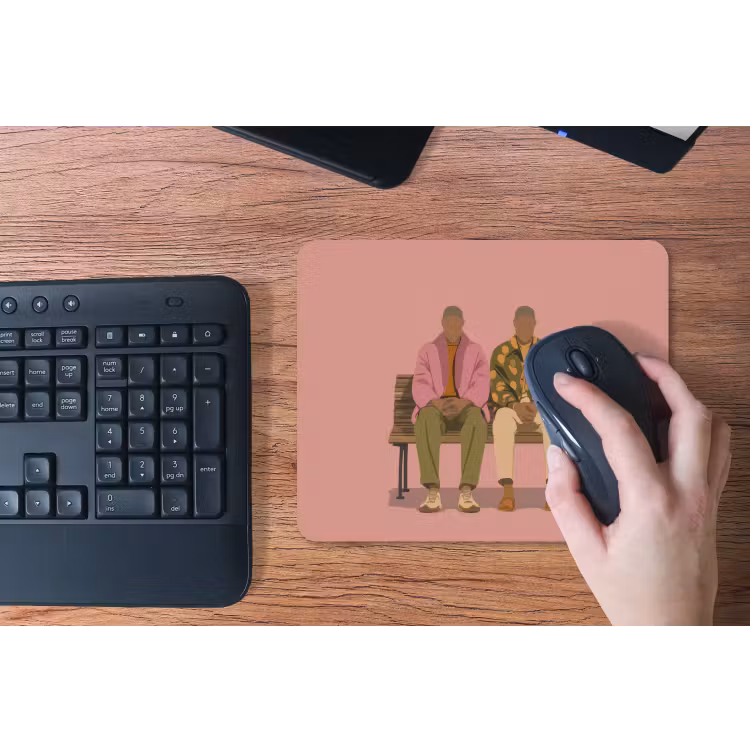 Illustratie - Bankje - Personen - Minimalistisch muismat rubber klein -toetsenbord