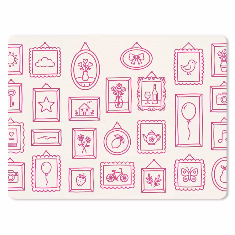 Illustratie - Collectie - Kunst - Minimalistisch - Roze muismat rubber klein -3d