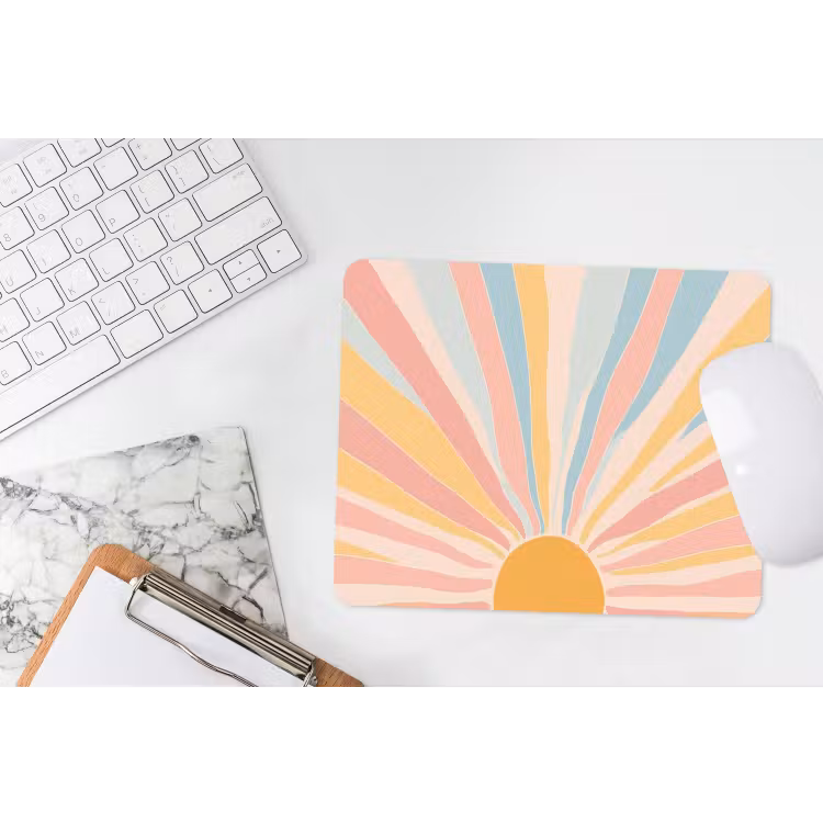 Illustratie - Zon - Pastelkleuren muismat rubber klein -witbureau