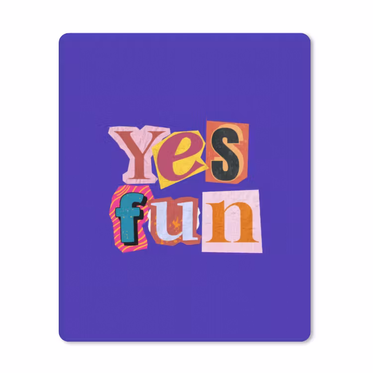 Yes fun - Kleurrijk - Collage-stijl muismat rubber klein -3d