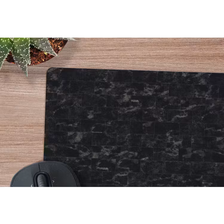 Tegels - Patroon - Marmer - Zwart muismat rubber klein 262 -closeup
