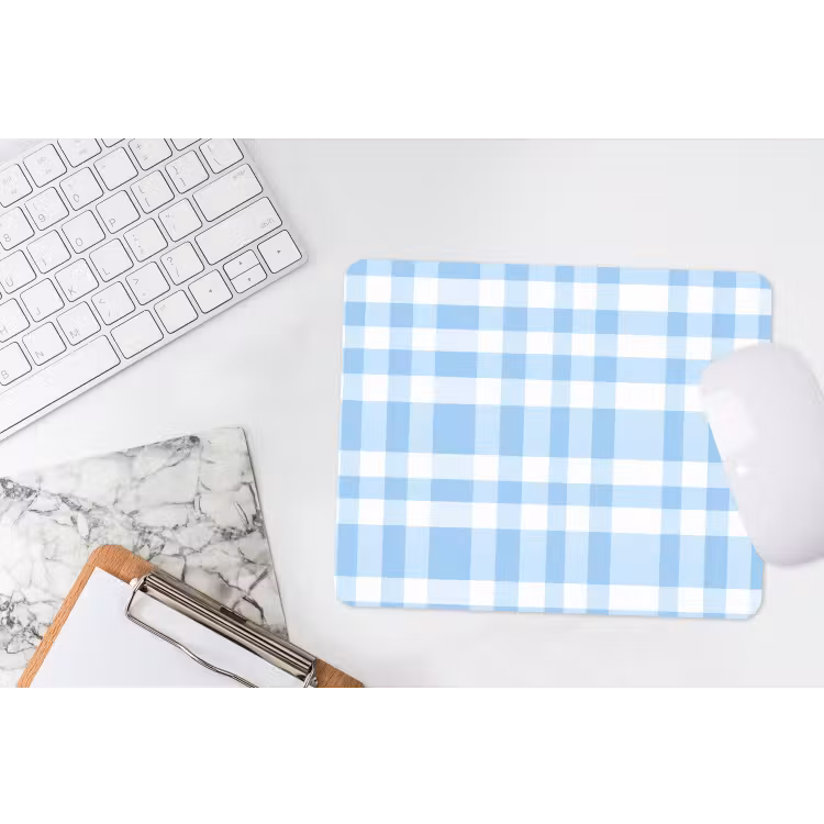 Ruit - Patroon - Blauw muismat rubber klein 262 -witbureau