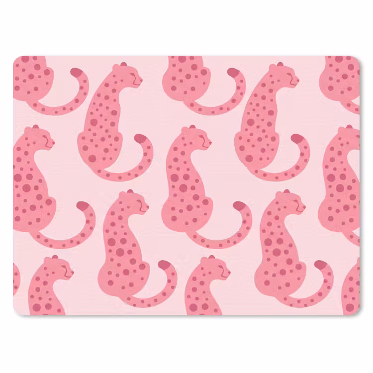 Kat - Gevlekt - Dieren - Patroon - Roze muismat rubber klein -3d