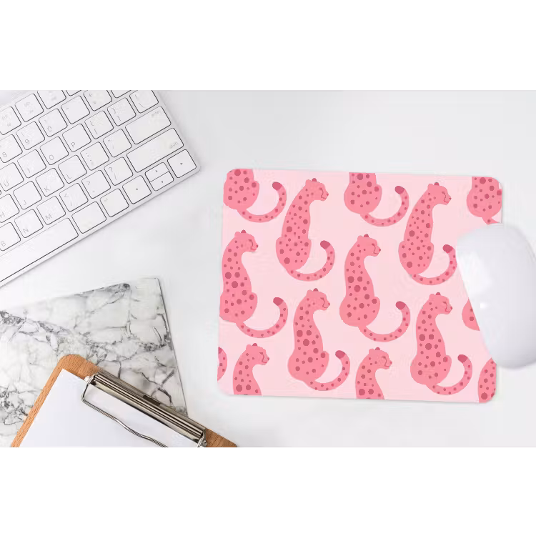 Kat - Gevlekt - Dieren - Patroon - Roze muismat rubber klein -witbureau