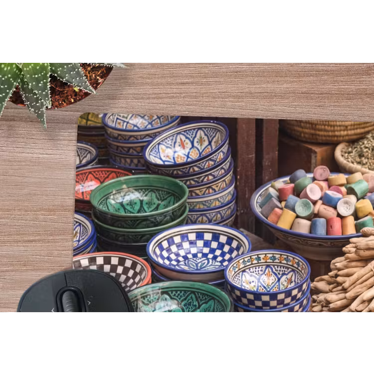 Mauspad - Keramik – Orientalisch – Farbenfroh - Aardewerk - Oosters - Kleurrijk muismat rubber klein