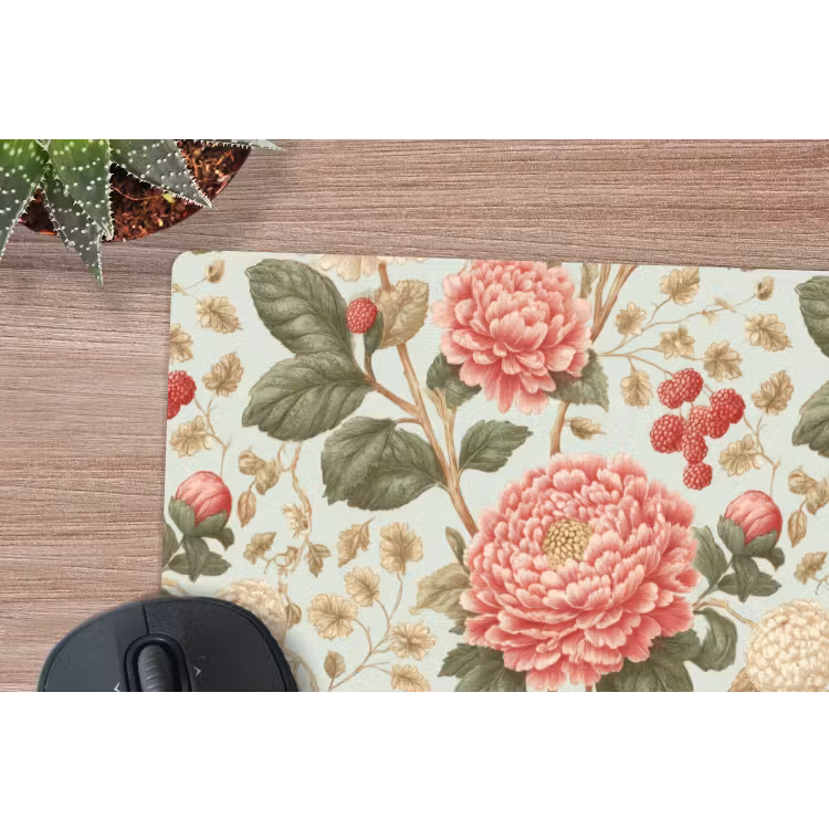 Klassiek - Botanisch - Veelkleurig muismat rubber klein 262 -closeup