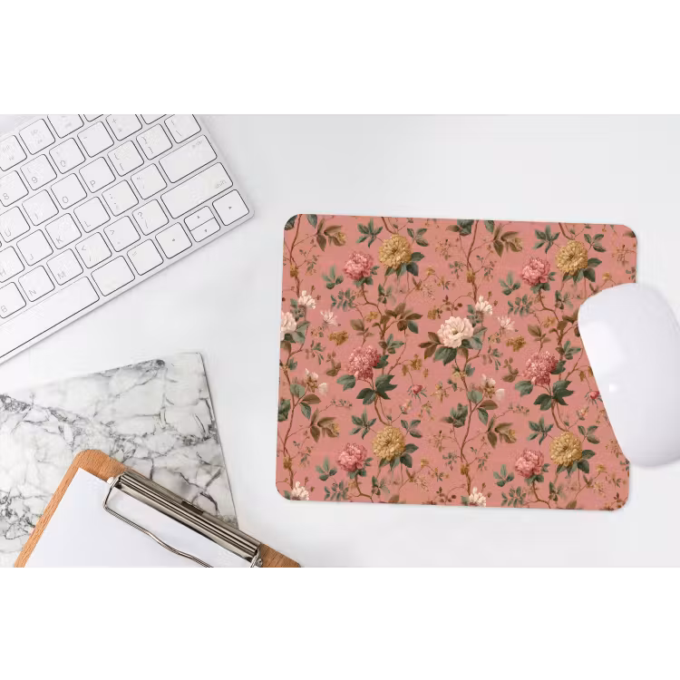 Klassiek - Botanisch - Roze muismat rubber klein 262 -witbureau