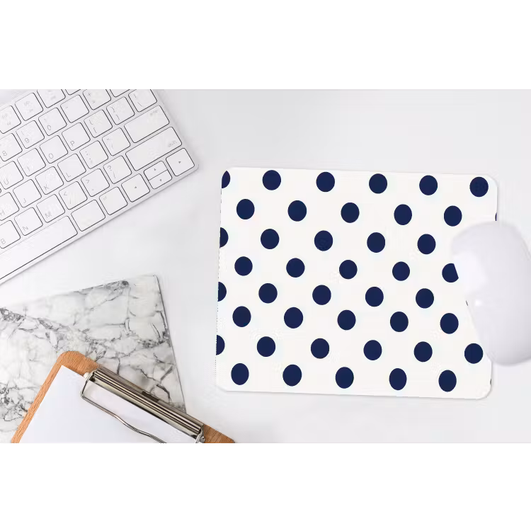 Klassiek - Stippen - Blauw muismat rubber klein 262 -witbureau