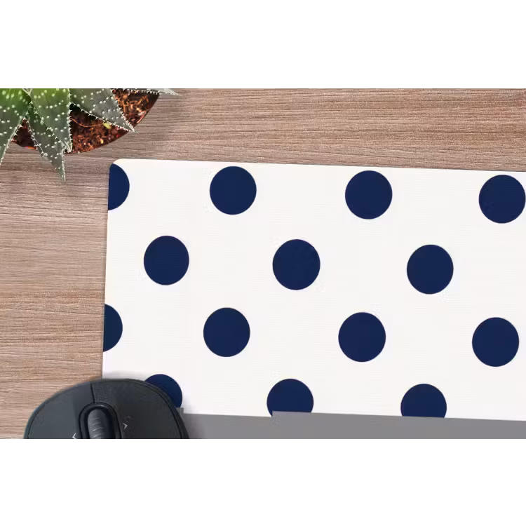 Klassiek - Stippen - Blauw muismat rubber klein 262 -closeup