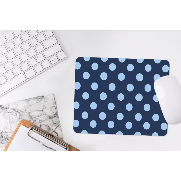 Klassiek - Dots - Blauw muismat rubber klein 262 -witbureau