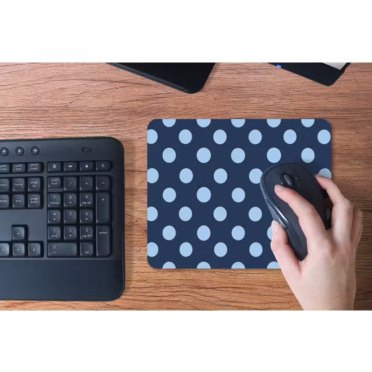 Klassiek - Dots - Blauw muismat rubber klein 262 -toetsenbord