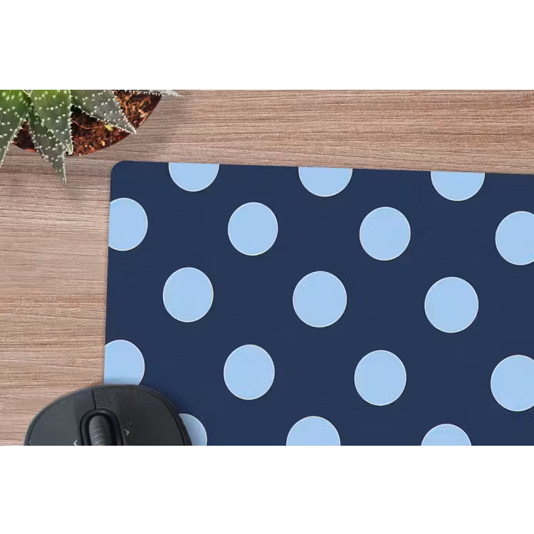 Klassiek - Dots - Blauw muismat rubber klein 262 -closeup