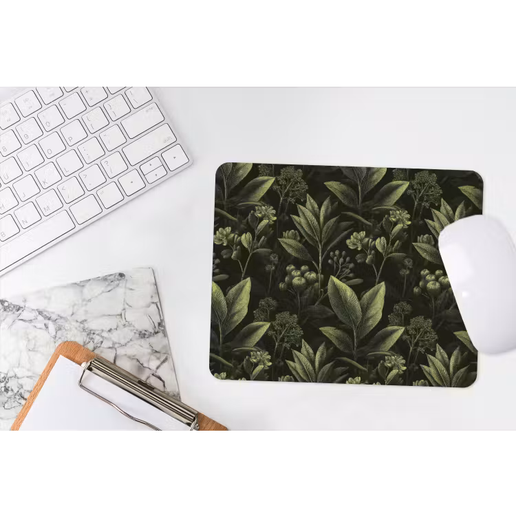 Klassiek - Donker - Botanisch - Planten muismat rubber klein 262 -witbureau