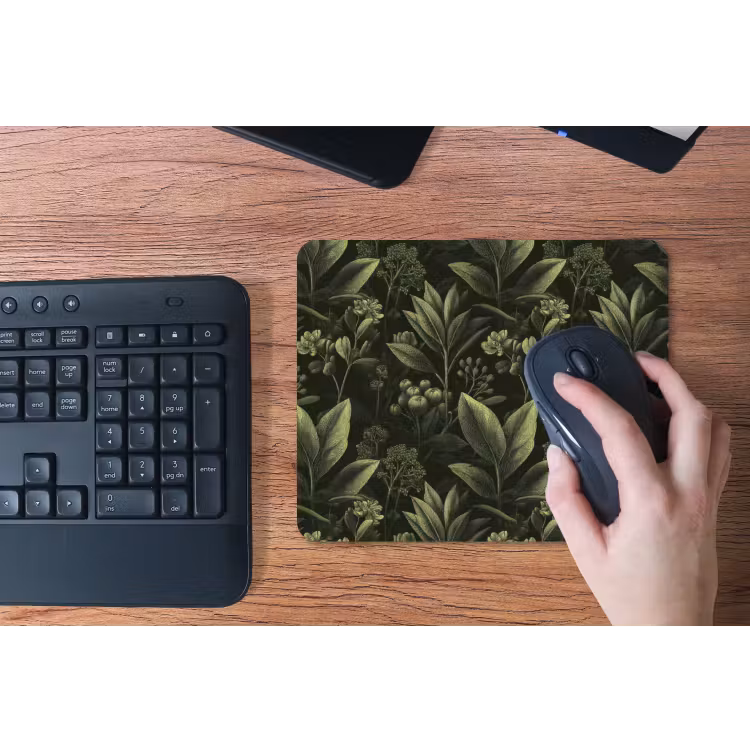 Klassiek - Donker - Botanisch - Planten muismat rubber klein 262 -toetsenbord