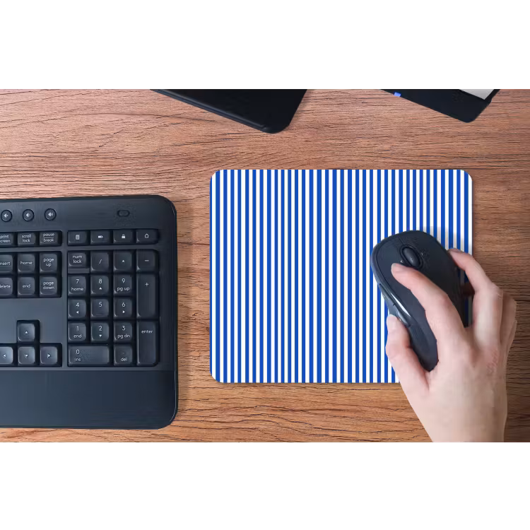 Klassiek - Strepen - Blauw muismat rubber klein 262 -toetsenbord