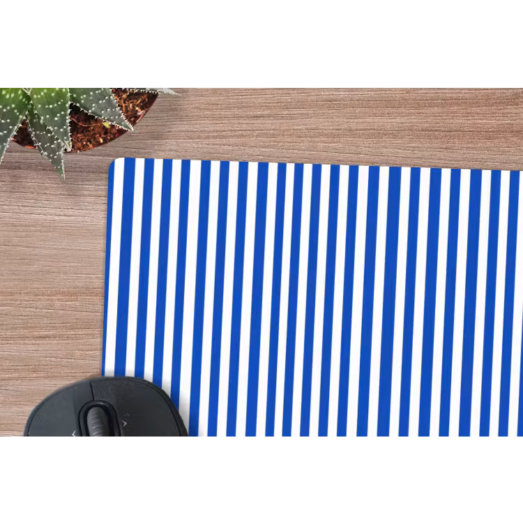 Klassiek - Strepen - Blauw muismat rubber klein 262 -closeup