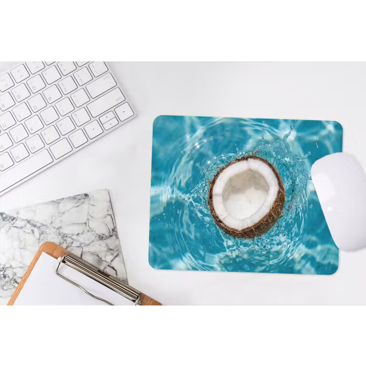 Kokosnoot - Water - Wit muismat rubber klein -witbureau