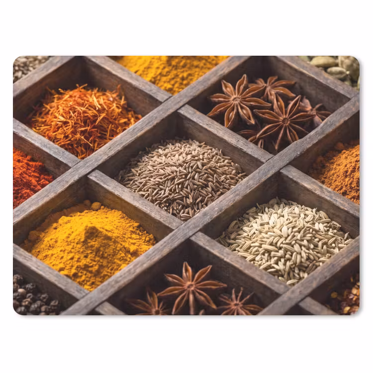 Mauspad - Kräuter – Holz – Essen - Kruiden - Houten - Eten muismat rubber klein