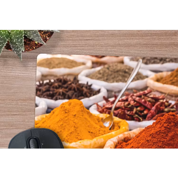 Mauspad - Kräuter – Markt – Essen - Kruiden - Markt - Eten muismat rubber klein