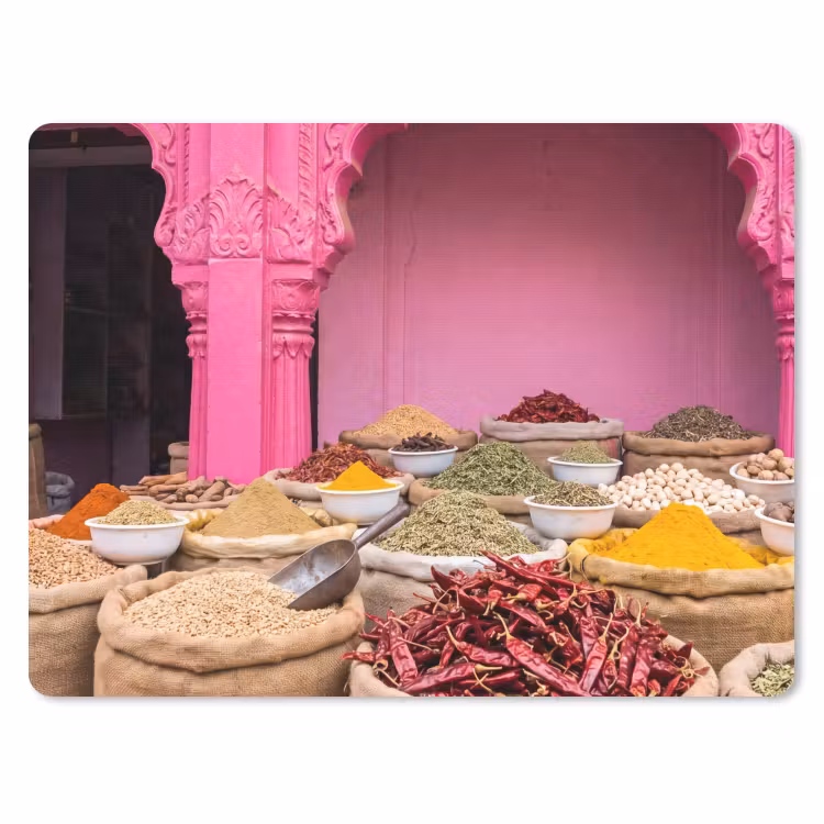 Mauspad - Kräuter – Markt – Rosa - Kruiden - Markt - Roze muismat rubber klein