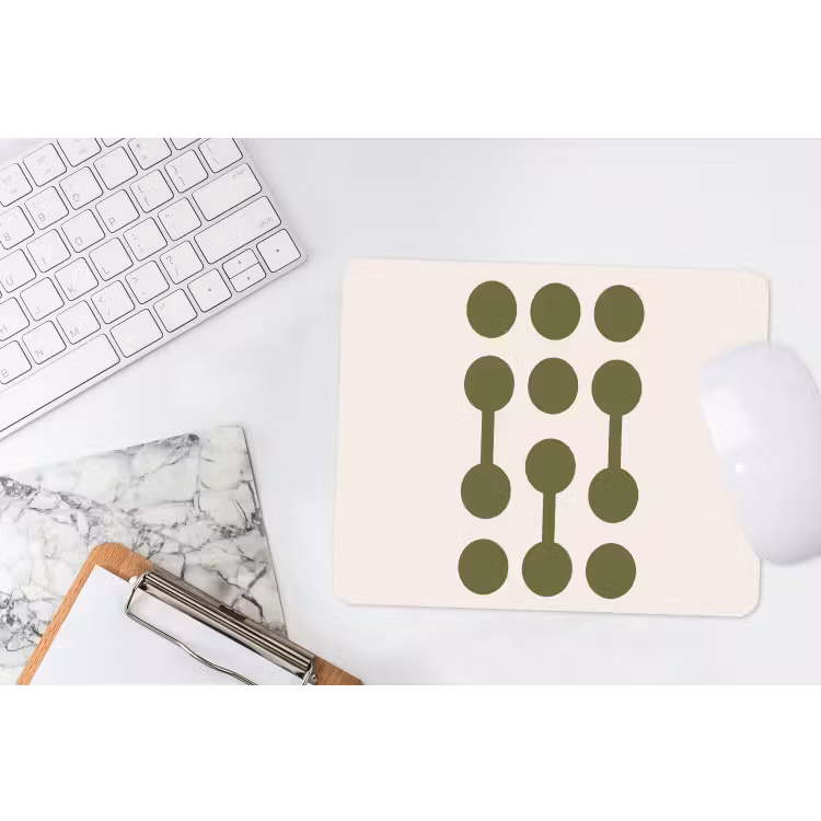 Cirkels - Geometrisch - Abstract - Modern - Groen muismat rubber klein -witbureau