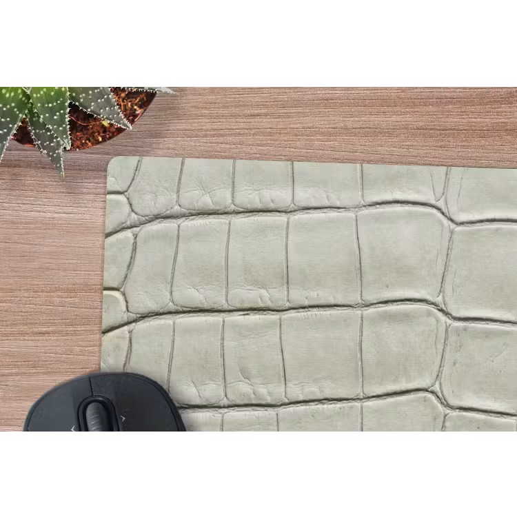 Krokodillenleer - Schubben - Groen muismat rubber klein -closeup