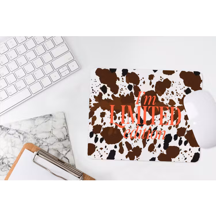 Koeienprint - Limited edition - Rood muismat rubber klein -witbureau