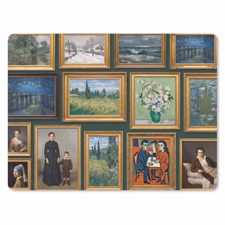 Kunst - Schilderijen - Collectie - Klassiek - Groen muismat rubber klein -3d