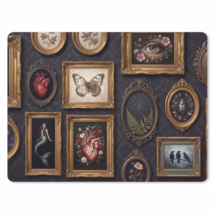 Kunst - Collectie - Vintage - Klassiek - Donker muismat rubber klein -3d