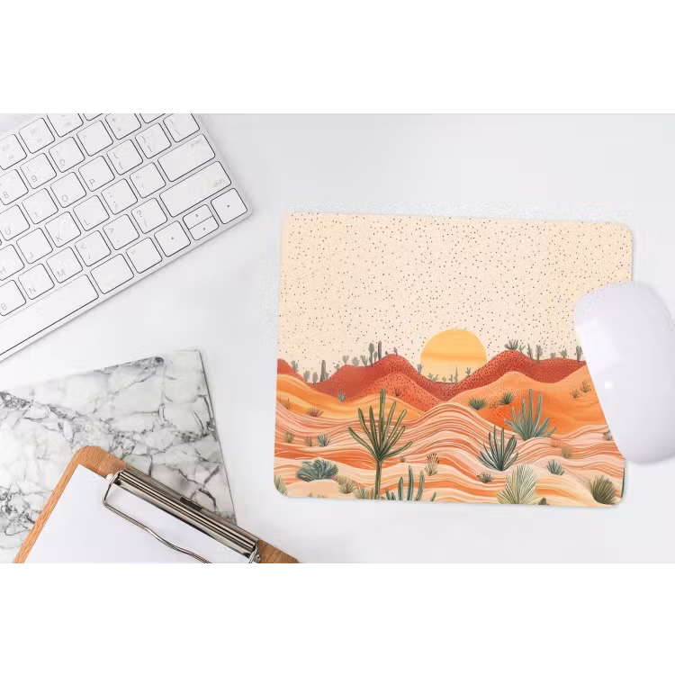 Landschap - Heuvels - Zonsondergang muismat rubber klein -witbureau
