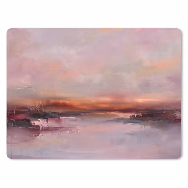 Landschap - Zonsondergang - Abstract - Modern - Roze muismat rubber klein -3d