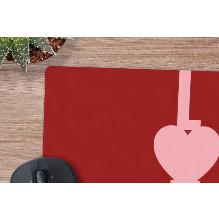 Love - Hart - Rood muismat rubber klein -closeup
