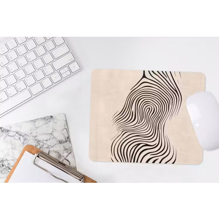 Lijnen - Abstract - Golvend - Zwart muismat rubber klein -witbureau