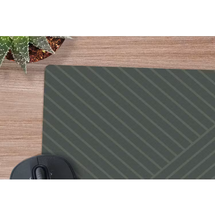Lijnen - Abstract - Groen - Minimalistisch muismat rubber klein -closeup