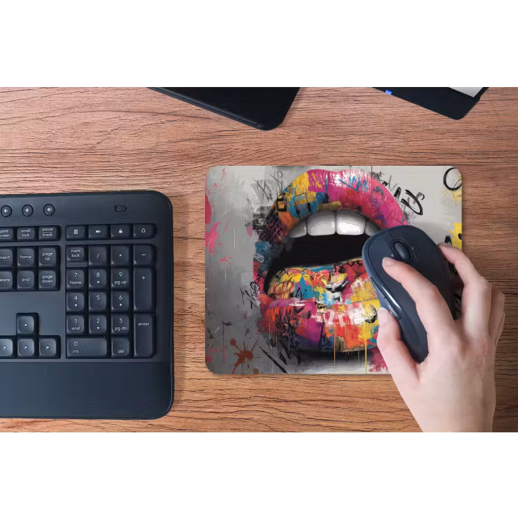 Lippen - Graffiti - Expressief muismat rubber klein -toetsenbord