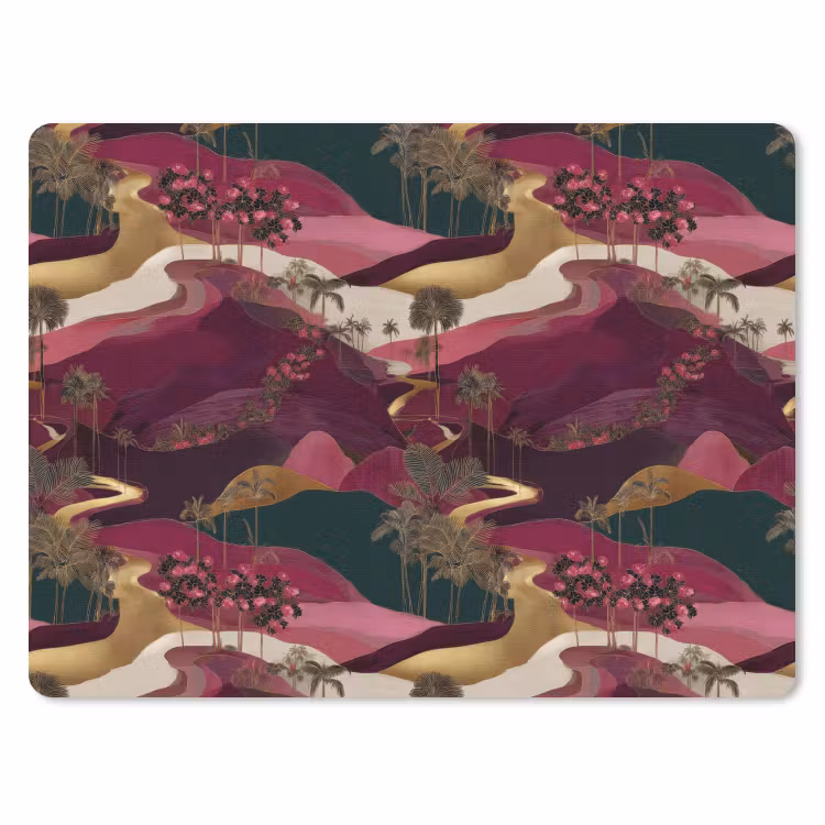 Magisch - Palmbomen - Goud muismat rubber klein 262 -3d