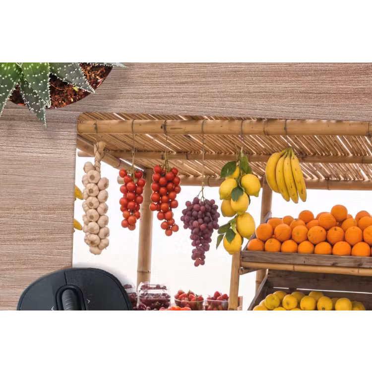 Mauspad - Marktstand – Obst – Frisch - Marktkraam - Fruit - Vers muismat rubber klein