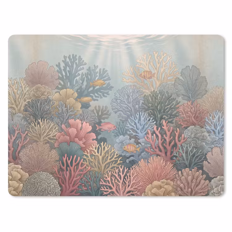 Zee - Koraal - Vis - Natuur - Kleurrijk muismat rubber klein -3d