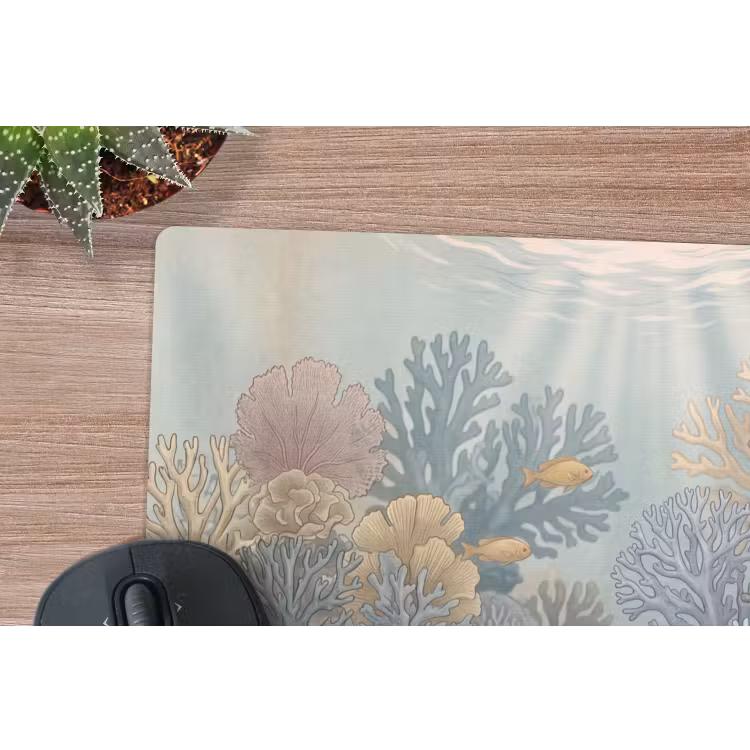 Zee - Koraal - Vis - Natuur - Kleurrijk muismat rubber klein -closeup