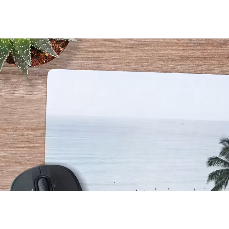 Oceaan - Palmbomen - Surfers muismat rubber klein -closeup
