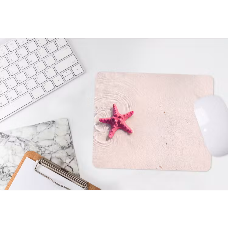 Zeeleven - Zeester - Strand - Roze - Water muismat rubber klein -witbureau