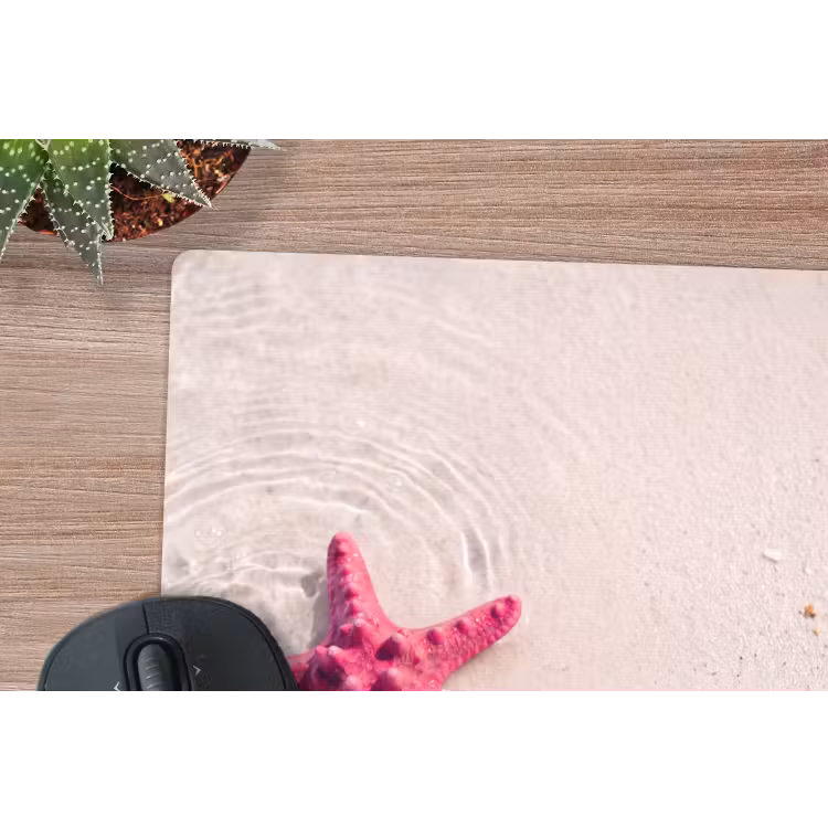 Zeeleven - Zeester - Strand - Roze - Water muismat rubber klein -closeup