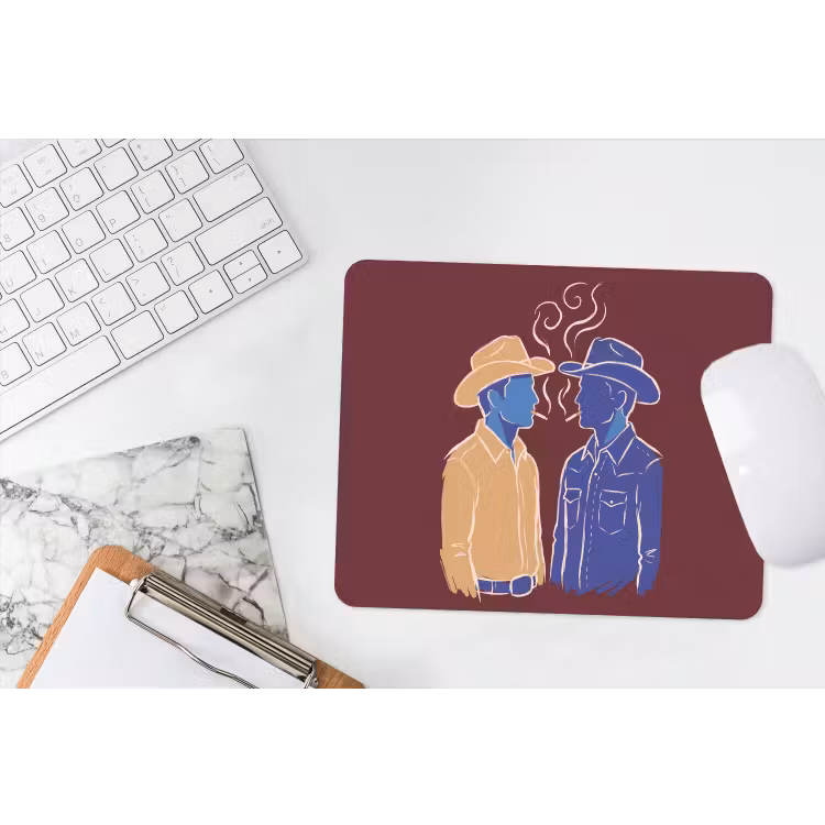 Mensen - Profiel - Sigaret - Abstract - Kunst muismat rubber klein -witbureau