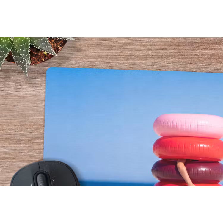 Mensen - Strand - Zomer - Recreatie - Kleurrijk muismat rubber klein -closeup